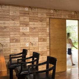 Muurdecoratie wijn krat panelen hout structuur